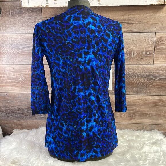 Josephine Studio Petite Ladies Cardigan Blouse ,Size Petite ExSmall, Blue&Black - Picture 3 of 6